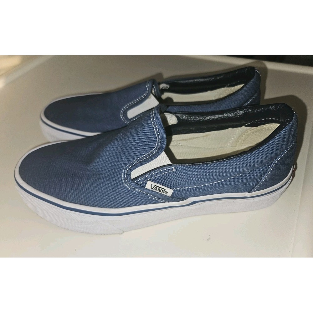 Vans Off the Wall Classic Slip On Skateboard Shoes Mens 6 Womens sz 7.5 Blue - Picture 4 of 7